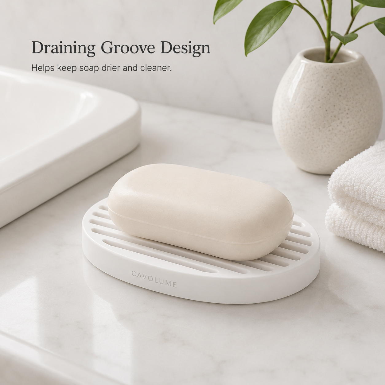 Oval Silicone Draining Soap Dish
