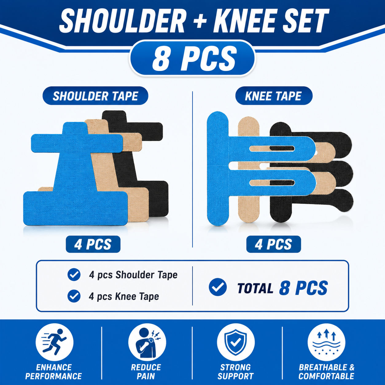 Pre-Cut Kinesiology Tape(4 pcs)
