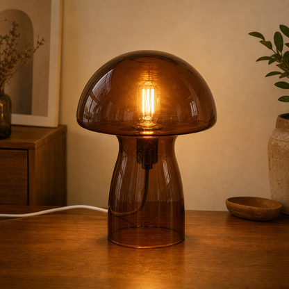 Vintage Glass Mushroom Night Lamp